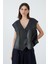 Oversize Lacivert Deri Yelek 1