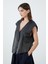 Oversize Lacivert Deri Yelek 2