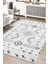 Romanya Gri Mavi Halı Modern Dokuma Halı Yumuşak Oturma Odası Salon Çocuk Odası Mutfak Halısı F0353 60 x 110 cm 2