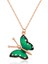 925 Ayar Gümüş Yeşil Kelebek Kolye T3837 (593593) 1