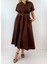 Koyu Kahve Kemerli Gömlek Elbise 1