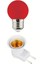 Açma Kapama Anahtarlı Duy Fişli + 1W Tasarruflu Renkli E27 LED Gece Lambası Kırmızı Işık - LED Ampul 1