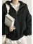 Kadın Pamuklu Oversize Silver Yarım Fermuarlı Sweatshirt 3