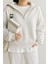 Kadın Pamuklu Oversize Silver Yarım Fermuarlı Sweatshirt 1