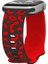 Apple Watch 5 (40MM) Uyumlu Desenli Silikon KORDON-140 Siyah-Kırmızı 1