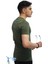 Erkek Slim Fit V Yaka Tişört - Dar Kesim Basic Günlük T-Shirt Haki 2