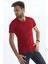 Erkek Slim Fit V Yaka Tişört - Dar Kesim Basic Günlük T-Shirt Bordo 3