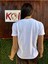Beyaz Baskısız Düz Model Kadın T-Shirt 4