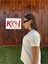 Basic Baskısız Düz Model / Kadın Ekru Renk T-Shirt 3