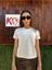 Basic Baskısız Düz Model / Kadın Ekru Renk T-Shirt 2
