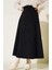 Kadın Siyah Yüksek Bel Süet Mevlana Etek 5