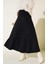 Kadın Siyah Yüksek Bel Süet Mevlana Etek 6