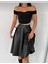 Suni Deri Midi Kloş Etek 0043 5