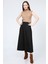 Kadın Siyah Yüksek Bel Süet Düz Mevlana Etek 2