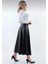 Şık Kadın Suni Deri Etek Boy 95 cm A Line - 0021 7