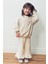 Kız Çocuk Pamuklu Krem Welcome Day Sweatshirt ve Fırfır Paça Pantolon Takım - Rahat Günlük Stil 1
