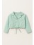 Kız Çocuk Pamuklu Yeşili Crop Ceket 1