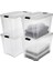 Ohyama, Saklama Kutuları, Saklama Kutusu, Çok Fonksiyonlu, 4'lü Plastik Kutu Seti, 60 L, Kapak, Ergonomik Sap, Ofis, Ev - Ddntb-60 - Şeffaf 2