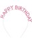 Pembe Kristal Taşlı Gold Happy Birthday Taçı 1