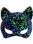 Siyah Kadife Mavi Yeşil Parti Maskesi 1