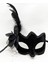 Siyah Süet Yandan Tüylü Incili Parti Maskesi 2