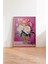 Ahşap Çerçeveli Tablo, Pembe Çiçek Illüstrasyonu, Salon Dekoru Poster No: 111729 3