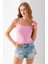 Kadın Kare Yaka Ince Askılı Basic Atlet Pembe - MS0000514 1