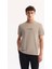 Erkek Vizon Bisiklet Yaka Viskon Karışımlı Bi-Stretch Baskılı Regular Fit T-Shirt A52Y1018 1