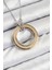 Erb 316L Çelik Zirkon Taşlı Dönen Daire Model Gold ve Gümüş Renk Kadın Kolye 1