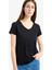 Regular Fit V Yaka Basic Düz Kısa Kollu Tişört C2058AX25SM 1