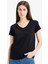 Regular Fit V Yaka Basic Düz Kısa Kollu Tişört C2058AX25SM 4