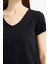 Regular Fit V Yaka Basic Düz Kısa Kollu Tişört C2058AX25SM 5