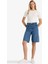 Yüksek Bel Jean Bermuda Şort E1615AX25AU 1
