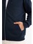 Comfort Fit Kapüşonlu İçi Yumuşak Tüylü Basic Düz Cepli Kalın Fermuarlı Sweatshirt D7599AX25AU 5