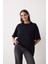 Siyah Basic Oversize Bisiklet Yaka Tişört 2