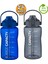 Sağlıklı Polikarbon 1.5l Su Matarası - Pipetli, Taşınabilir, Mavi Gri Renk, Büyük Kapasiteli Suluk 1