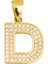 14 Ayar Altın D Harfi Kolye Ucu 1