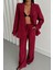Modal 4 Düğme Astarsız Ceket - Pantolon Takım - Bordo 4