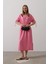 Beli Lastikli Elbise - Pembe 3