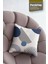 Modern Lacivert Gri Geometrik Desenli 4’lü Dijital Baskılı Kadife Kırlent Kılıfı 43X43 cm 5