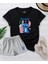 2'li Set Düz Renk Kadın Regular Şort ve Tshirt Tişört Lilo 1
