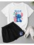 2'li Set Düz Renk Kadın Regular Şort ve Tshirt Tişört Lilo 1