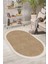 Dijital Kaymaz Yıkanabilir Bej Salon Halısı Mutfak Halısı Koridor Halısı Oval Halı YOLLUK-DC-7024OVAL 2