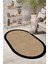 Dijital Kaymaz Yıkanabilir Siyah Jüt Görünümlü Oval Salon Halısı Mutfak Halısı Koridor Halısı YOLLUK-DC-7027OVAL 3