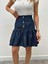 Kadın Volanlı Kısa Mavi Denim Kot Etek 2