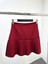 Kadın Pliseli Kısa Şık Trend Klasik Bordo Mini Etek 3