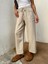 Kadın Bel Lastikli Ege Taş Oversize Keten Pantolon 3
