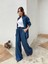 Kadın Mavi Denim Gömlek Pantolon Takım 1
