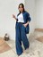Kadın Mavi Denim Gömlek Pantolon Takım 5