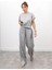 Kadın Crush Kumaş Bluz Pantolon Gri Takım 1